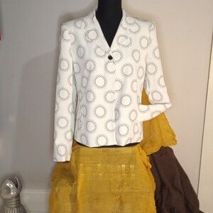 Vintage Harve Benard Collection White Patterned Blazer